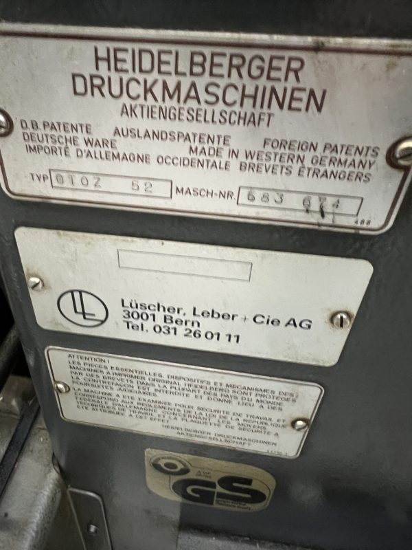 HEIDELBERG GTOZ 52 – Image 24