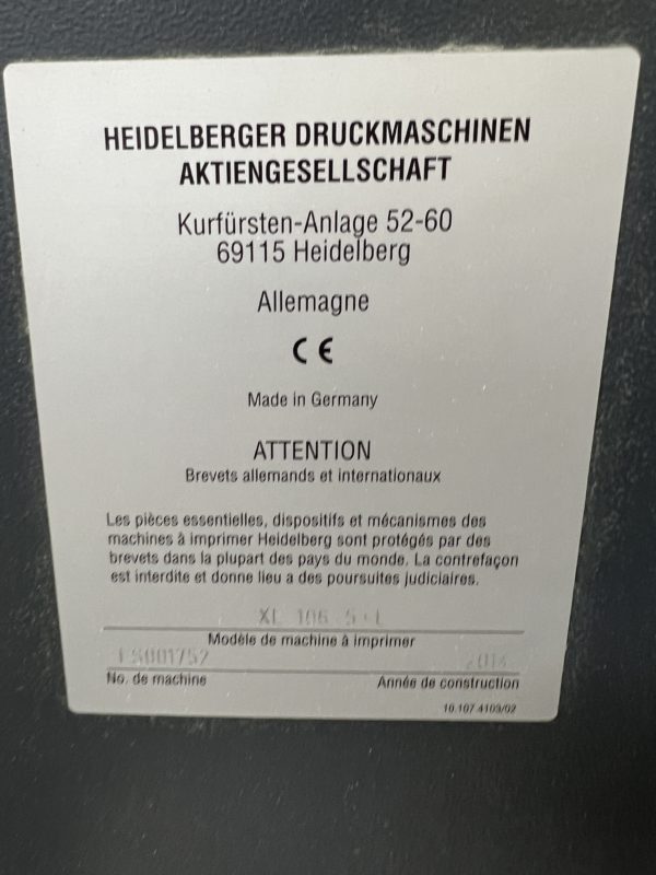 HEIDELBERG XL 106-5-LX3 – Image 2