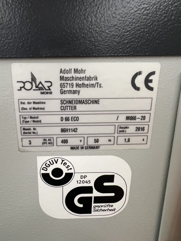 CUTTING MACHINE POLAR D 66 ECO - Image 9